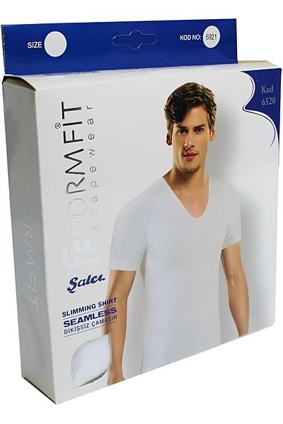 Formfit Turkish Men's Compression T-Shirt, Body Shaper, Underwear, Velvet, Hanger