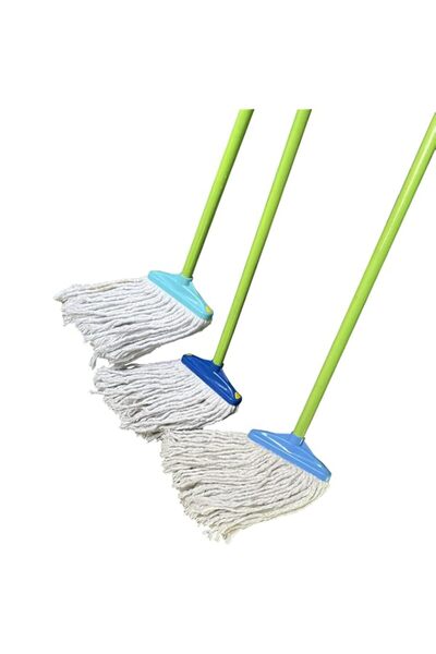 Generic ممسحة ECVV Mop الصناعية القطنية شديدة التحمل بمقبض طويل | ١٢٠ سم | مم...