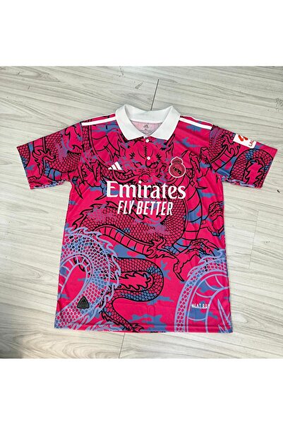 BYSPORTAKUS Real Madrid İsimsiz Yakalı Pembe Dragon Forması