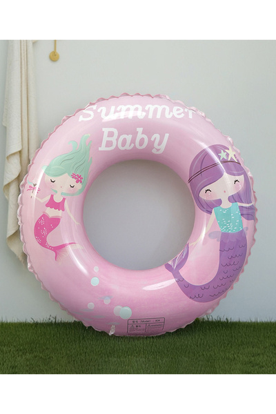 Fab N Funky حلقة سباحة للأطفال بتصميم حورية البحر، متينة وقابلة للنفخ، آمنة ل...