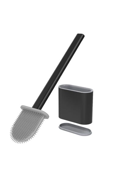 Generic فرشاة المرحاض من BIGTHREE، شعيرات سيليكون، مثبتة على الحائط، تصميم مض...