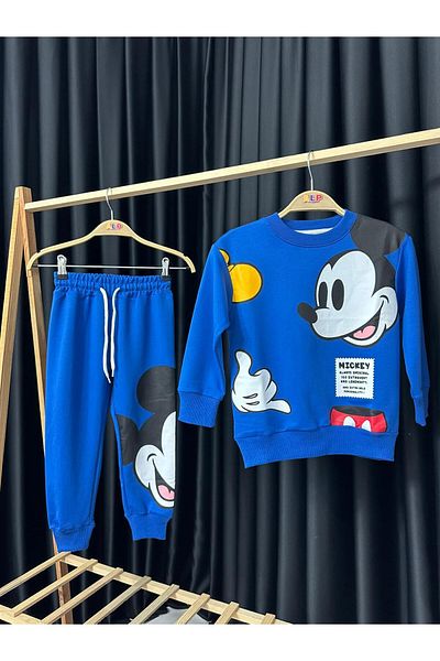 Alpbebe Mickey 2 Thread Tracksuit Set - Blue