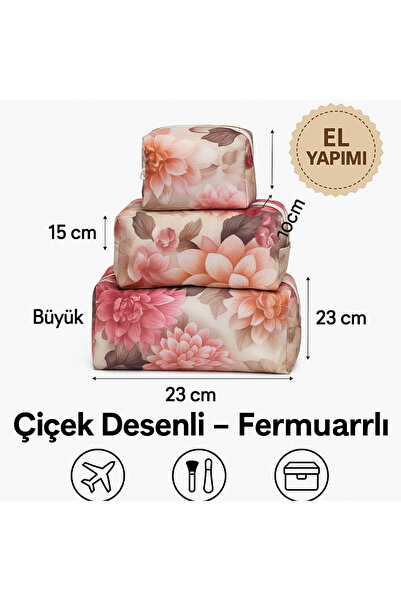 Bestway ve Diğeri “3’lü Çiçek Desenli Makyaj ve Düzenleme Çantası Seti – Fark...