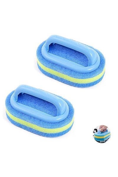 Generic Bolivia's Floor Scrub Brush, 2 Pcs 3 Layer Thick Handheld Pool Scrub Brush, Pool Clean Sponge, Bath