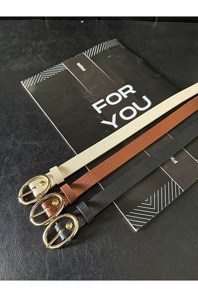 Fiori Thin Belt with Gold Buckle, Pants Belt, Shirt Belt, Coat Belt, Dress Belt