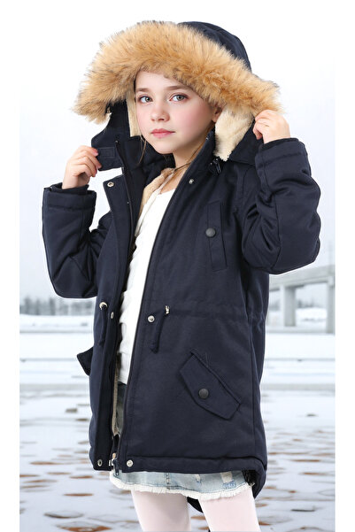 Pantulux Дівчача водонепроникна куртка з канвасу, що можна прати в пральній машині, товста зимова куртка