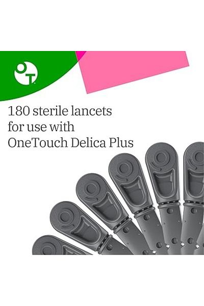 Ikon OneTouch Delica Plus Lancet 100s Ultra-Fine, Gentle & Sterile Blood Sampling for Glucose Testing