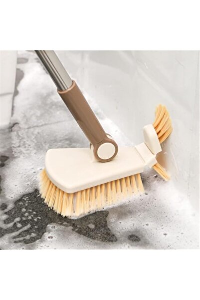 Generic فرشاة تنظيف بلاط حوض الاستحمام المرنة من كوانلين بمقبض طويل، فرشاة تن...