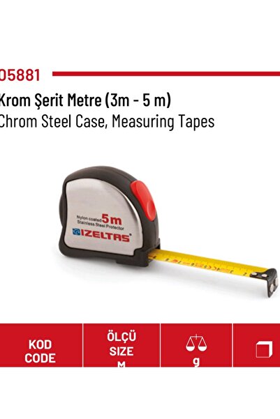 İzeltaş شريط قياس (كروم) 3mt
