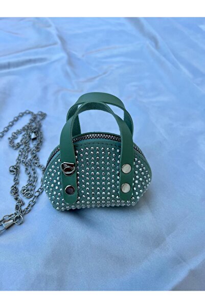 EBROU Kadın Miel Mini Taşlı Çapraz El Ve Omuz Çanta