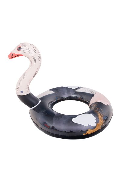 Fab N Funky Kids Ostrich Floating Tube, Unique Design, Sturdy Structure, Easy Pool Fun - Black and White