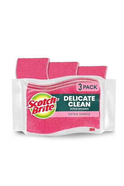 Generic Scotch-Brite Delicate Care Non Scratch Cellulosic Scrub Sponge, 3 units/pack | Kitchen sponge | Dis