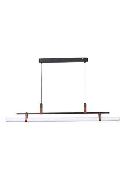 LUXXO Candelabru echipat cu LED, 42W, 4000K, corp acrilic, detalii din piele, 20x4x80cm