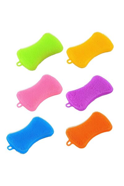 Generic إسفنجات أطباق سيليكون من ديفسيدار، 6 قطع، متينة للغاية، آمنة وسريعة ا...