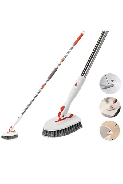 Generic Brand Floor Scrub Brush, 3-in-1 Shower Scrubber Long Handle, Shower C...