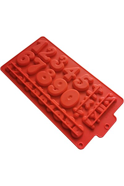Generic Silicone Number Mould – Vibrant Red 0-9 Baking Tray