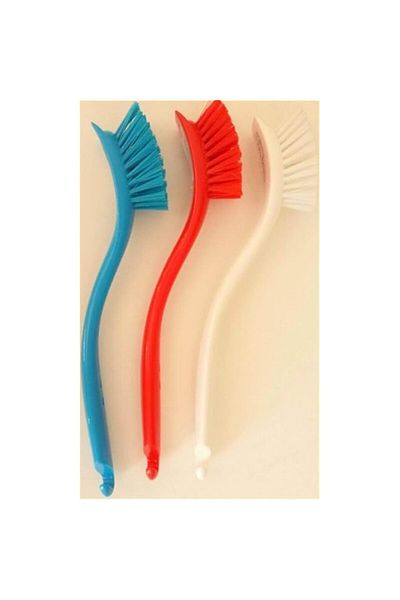 Generic Utility Cleaning Brushes, Long Handle Scrubbing Brush Set, Blue Red White, Pack of 3