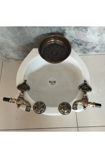 Genel Markalar Beyaz Mermer Kurna Konsept set