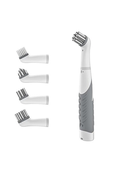 Generic فرشاة تنظيف كهربائية رمادية من ديفسيدار، فرشاة جص كهربائية مع رؤوس فر...