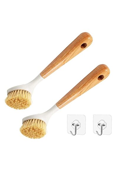 Generic SOWUGI Kitchen Dish Brush Bamboo Handle Dish Scrubber, Scrub Brush fo...