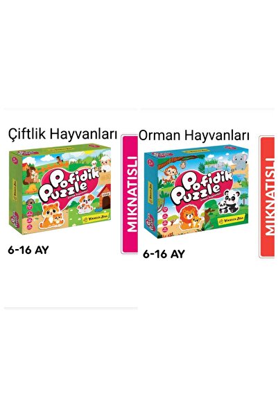 yükselen zeka 6-16 Ay İlk Pofidik Magnet Puzzle - Çiftlik Hayvanları & Orman Hayvanları