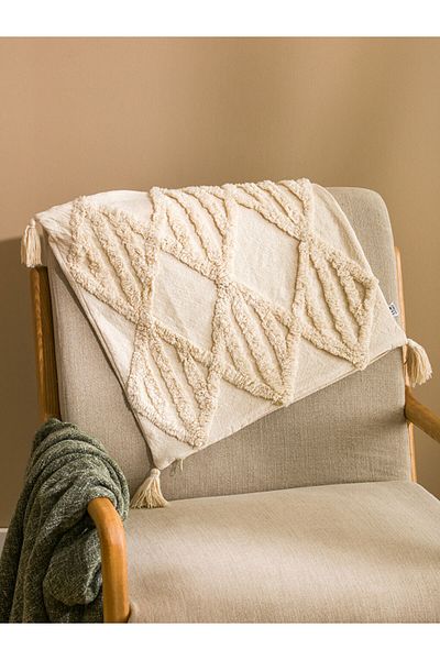 LC Waikiki Create Your Style from Uzg Store |   Beige Tasseled Throw Pillow Case 45X45 cm