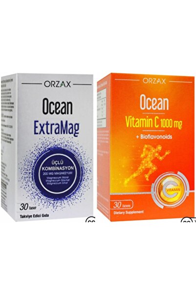 Ocean Extramag Üçlü Kombinasyon 30 Tablet + Vitamin C 1000mg 30 Tablet
