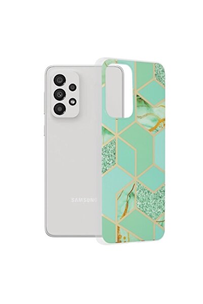 OEM Carcasă de protecție pentru Samsung Galaxy A33 5G, rezistentă la impact, seria Marble, G2291, termoplastică, verde