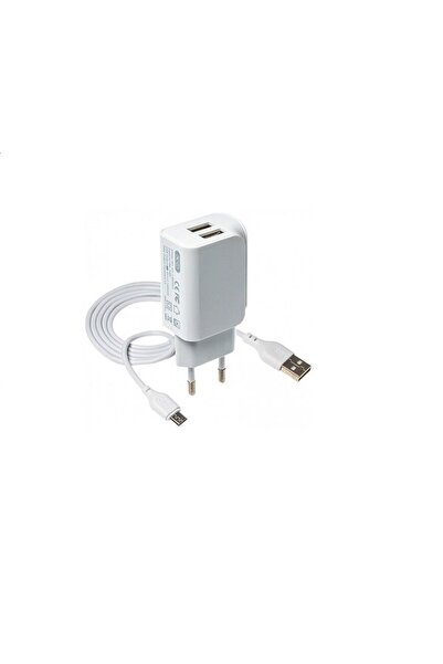 XO Design Încărcător de telefon XO-L31 cu încărcare rapidă, adaptor USB dual și cablu MicroUSB, alb