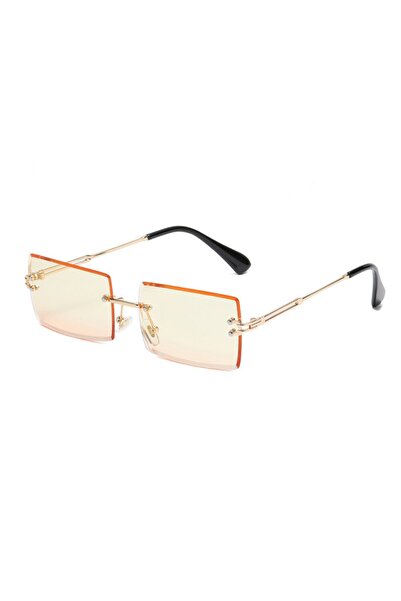 GERICOM Women's Polarized Metal Sunglasses, Rectangular, Yellow