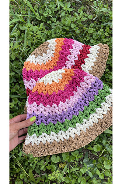 WOMANBAG Handmade Colorful Straw Hat