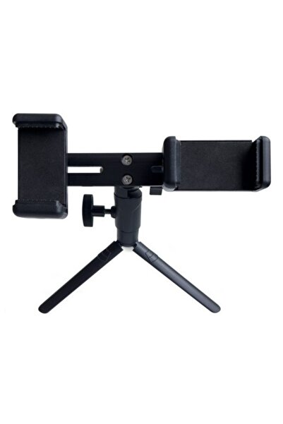 OEM Suport dublu pentru dispozitive mobile, ideal pentru streaming și vlogging, metalic, negru