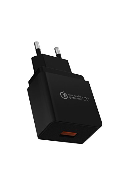 Bibilel Adaptor de încărcare rapidă USB 3.0, certificat CE, negru, BBL1268