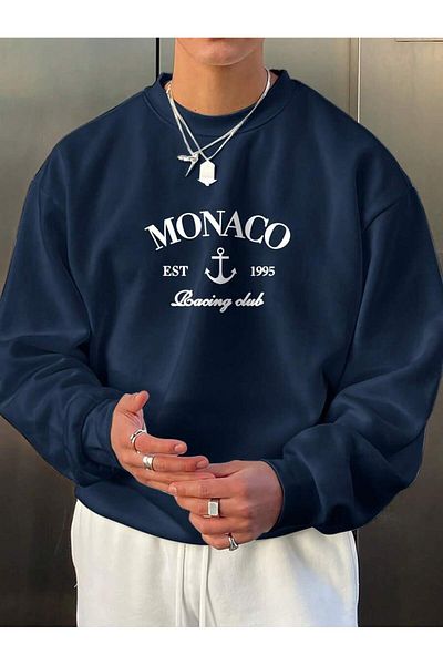 uyguntarz Unisex Monaco Printed Oversize Sweatshirt