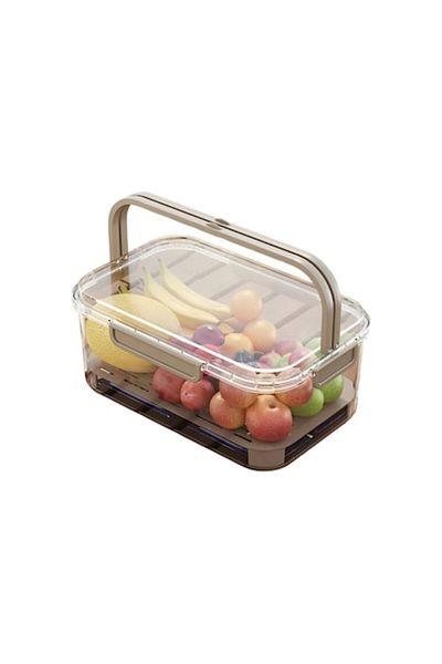 CLOUD Portable Food Storage Container - with Ice Separator and Drain, 300ml, Airtight Closure, Trans