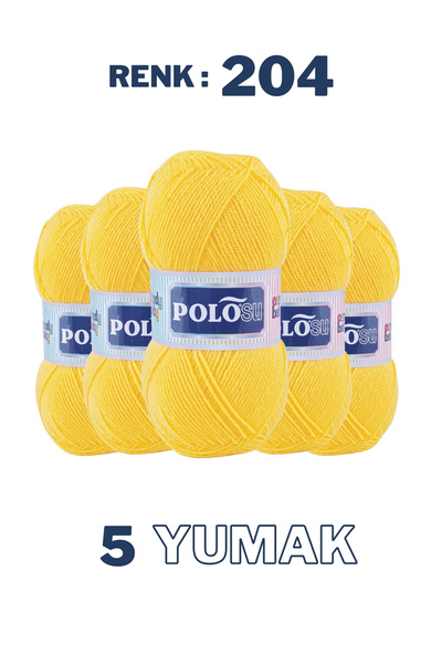 Polosu (5 Adet) Candy Baby %100 Premium Akrilik Bebek Örgü İpliği - 204 - Koy...