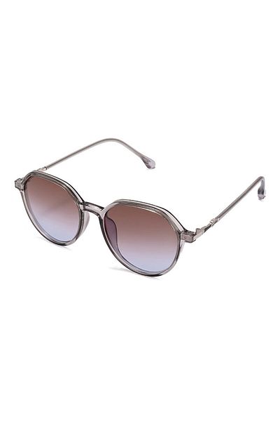 GERICOM Sunglasses for Women, Polarized, Plastic, Pantos Style, Gray/Blue