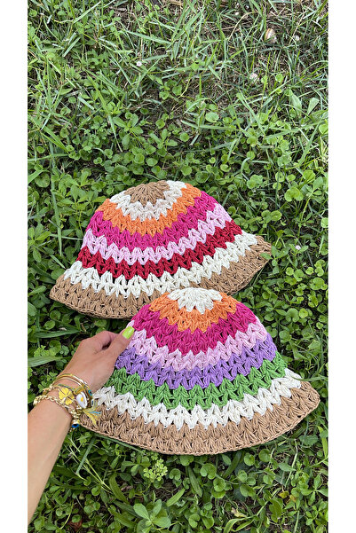 WOMANBAG Handmade Colorful Straw Hat