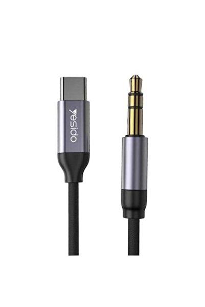 Yesido USB-C to 3.5mm Jack Audio Cable, 1m, Textile, Gray