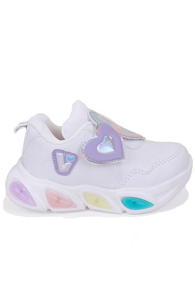 Vicco Lovely 346P25K234 White Orthopedic Lighted Girl's Sports Shoes