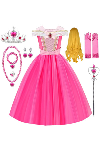 EvrikaUnity Rochita Printesa Aurora, Set cu Peruca, Coronita si Accesorii, Fr...