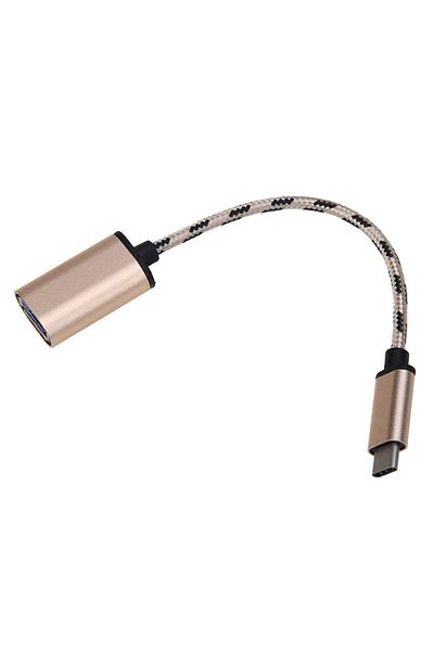 OEM Cablu de transfer de date, OTG USB 3.0 la USB Tip-C, 15 cm, Auriu-Roz