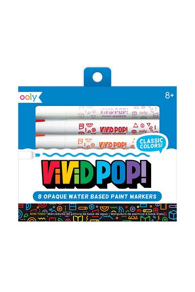 Ooly Vivid Pop! Paint Markers - Set of 8, Classic