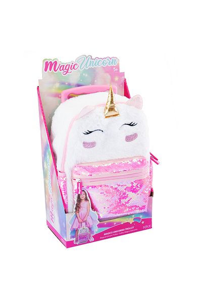 NİCE Ghiozdan troler fetiță Girabrilla – Unicorn Magic, cu paiete reversibile și roți rezistente