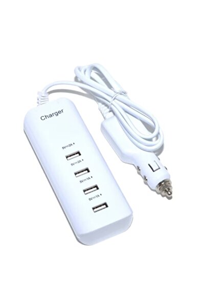 OEM Încărcător auto cu 4 porturi USB, 12-24V, 20W, 4000mA, 1.2m, Alb