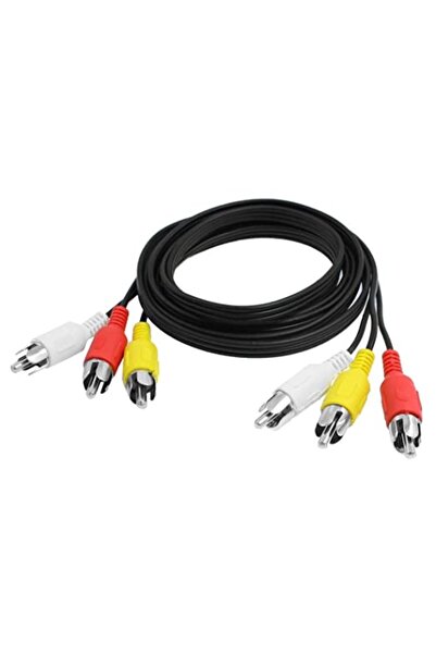 OEM Cablu audio-video, conectori 3 RCA mascul la 3 RCA mascul, 2m, Negru