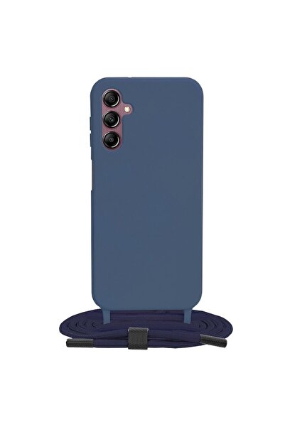 OEM Husă de protecție pentru Samsung Galaxy A14 4G/A14 5G, rezistentă la impact, curea tip crossbody, G1576, metalică, albastră