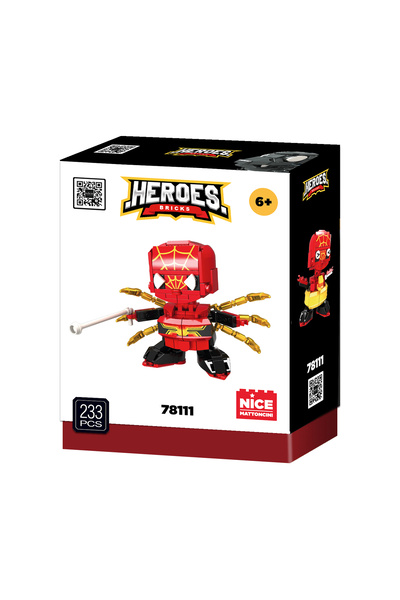 NİCE Red Mask Hero Building Set – superhero with spider powers, 215 pieces