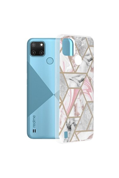 OEM Θήκη για Realme C21Y/C25Y, Πολυουρεθάνη, Ροζ Εξάγωνο