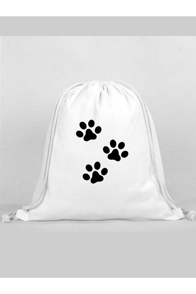 Özcan Tasarım Paw Printed Backpack - Drawstring Sports Bag